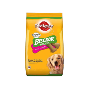 Pedigree Biscrok Dog Biscuit Treats (Above 4 Months), Milk & Chicken Flavor, 500g Pack