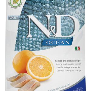 FARMINA N&D Ocean Dry Cat Pet Food, Adult, Grain-Free
